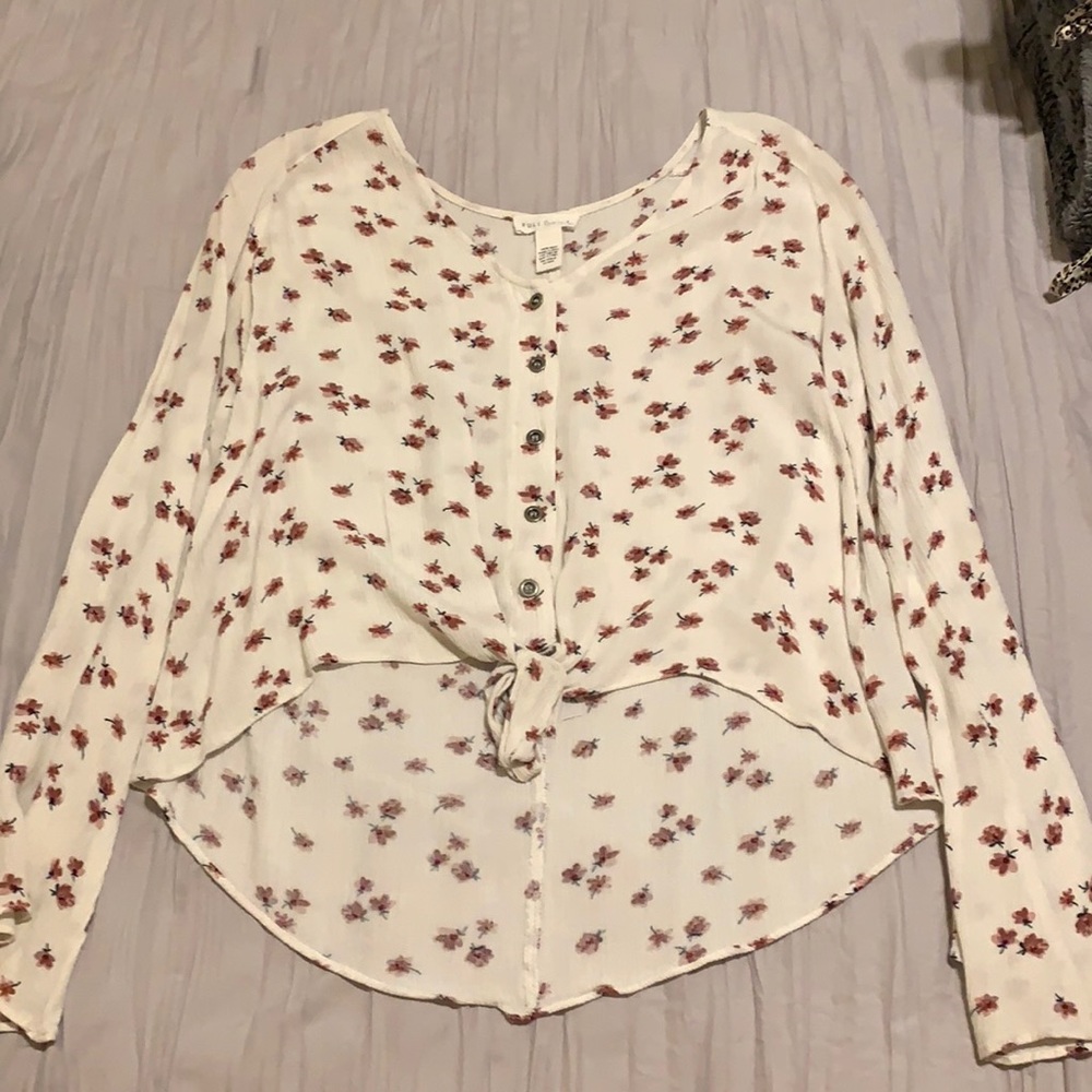 Tillys long sleeve sheer blouse
